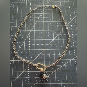 Treasure Jewels silver necklace with gold bar and colorful star pendant. NWOT!